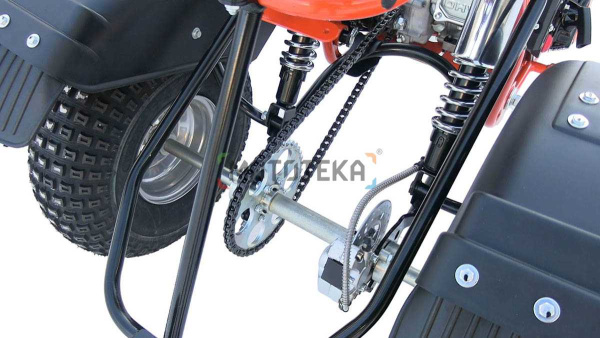Трицикл Мотомир САФАРИ-3LЕ-8+ ТРИТОН 2 (длинное седло, сзади 2 амортизатора Урал) оранжевая рама | Мототека Трицикл Мотомир САФАРИ-3LЕ-8+ ТРИТОН 2 (длинное седло, сзади 2 амортизатора Урал) оранжевая рама | Мототека